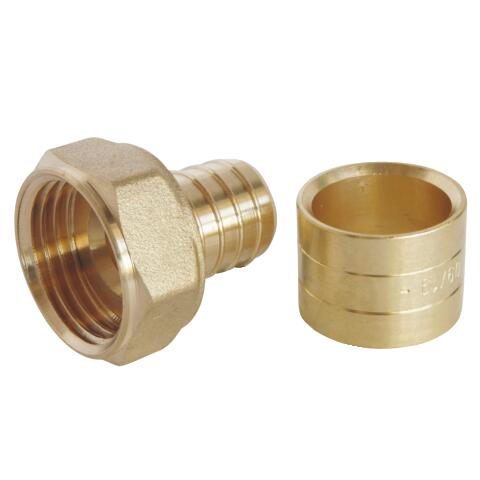 Lot de 10 raccords PER droits à glissement Ø16 - écrou tournant femelle 1/2'' (15/21)