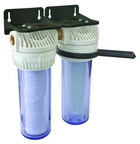 Station complète de filtration d'eau - Anti-impuretés et anticalcaire - Duplex Aquaphos MK, Merkur