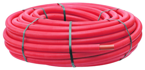 Tube PER gainé rouge Ø16 - longueur 50 m - Somatherm