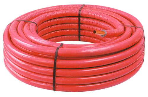 Tube PER gainé isolé rouge Ø16 - longueur 50 m - Somatherm
