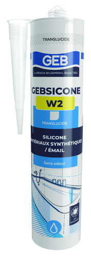 Silicone Gebsicone W2 sanitaire et matériaux synthétiques 310ml translucide GEB