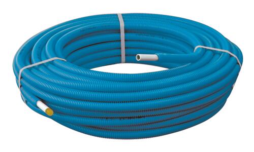 Tube multicouche gainé bleu Ø16 - longueur 100 m - Somatherm