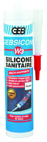 Silicone Gebsicone W2 sanitaire et matériaux synthétiques 310ml blanc GEB