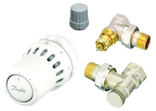 Lot de 4 kits complets de radiateur thermostatique liquide équerre 1/2'' (15/21) - Danfoss