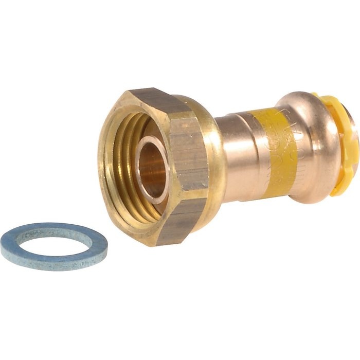 Raccord gaz droit écrou tournant Ø18x3/4'' (20/27)