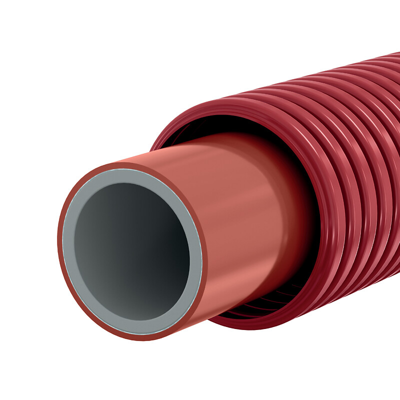 Tube PER gainé rouge Ø20 - longueur 50 m - Comap