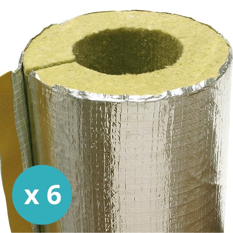 Lot de 6 isolants haute température 660° POUR TUBE Ø80-Lg 1 mètre épaisseur 35mm