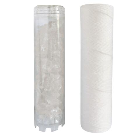 Lot de 2 cartouches filtre à eau - anti-impuretés et anticalcaire, durée 12 mois - Aquawater