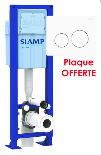 Pack bâti-support WC Premium avec plaque de commande Sphère Siamp