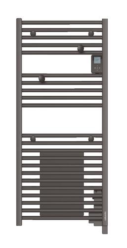Sèche-serviettes électrique connecté 1000W, H:182,8x l:50 cm, gris anthracite - Doris, Atlantic