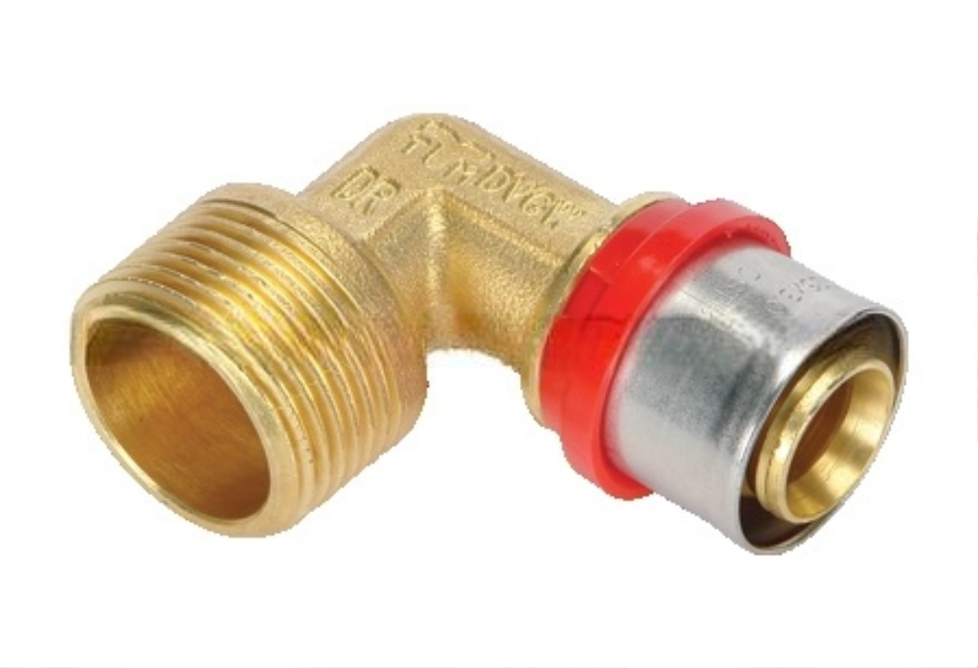 Coude mâle à sertir multicouche Ø20 - mâle 1/2'' (15/21) - Tiemme