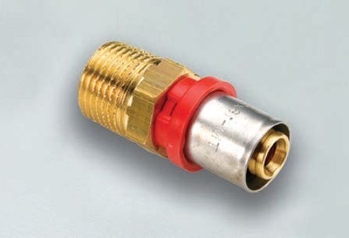 Raccord multicouche droit à sertir Ø20 - mâle 1/2'' (15/21) - Tiemme