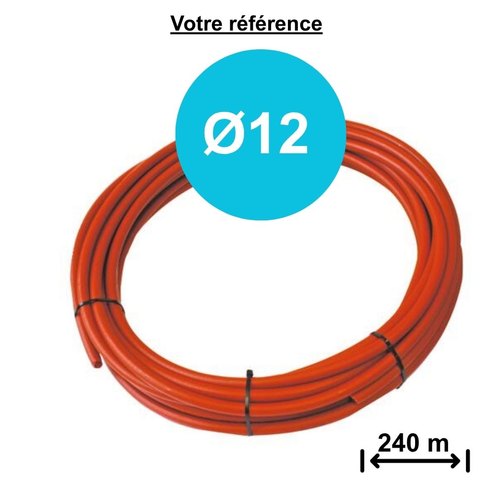 Tube PER nu rouge Ø12 - longueur 240 m - Somatherm
