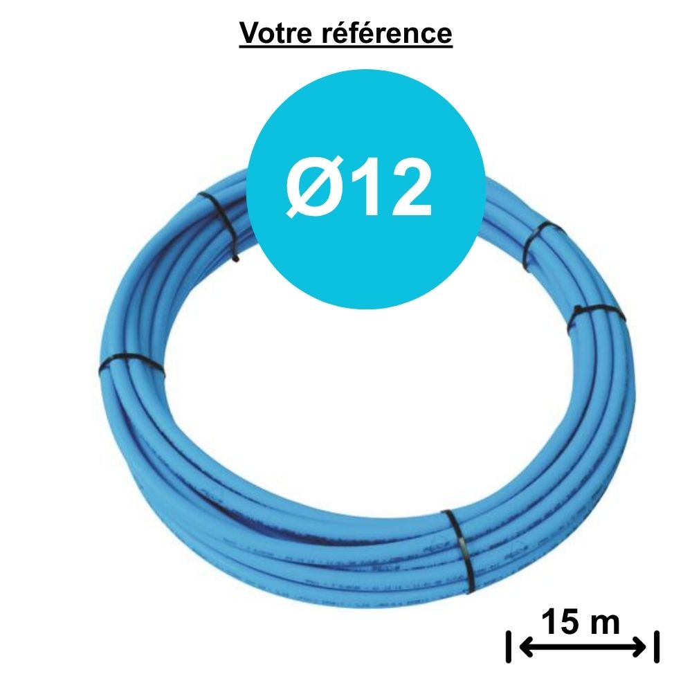 Tube PER nu bleu Ø12 - longueur 15 m - Somatherm
