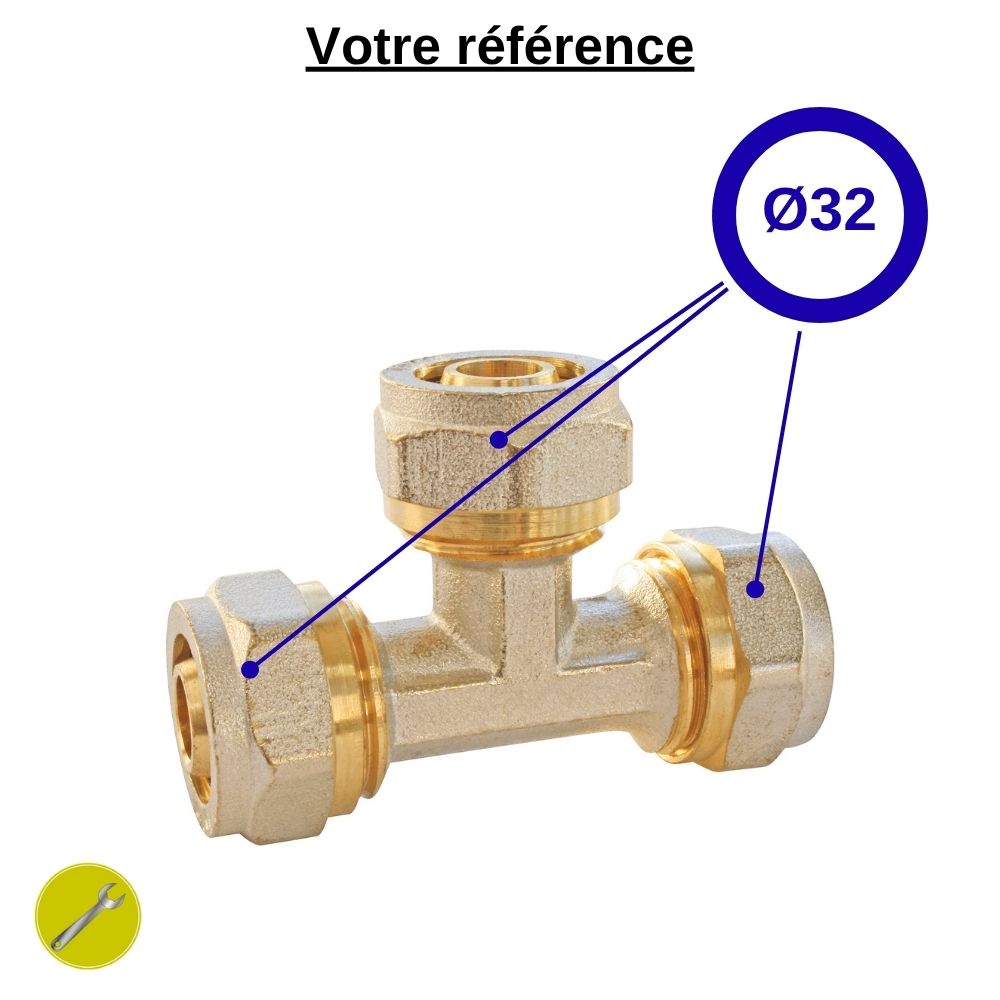 Té multicouche à compression Ø32 - Tiemme