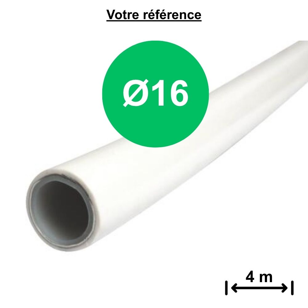 Tube multicouche nu en barres Ø16 - 15 barres de 4 m - Somatherm