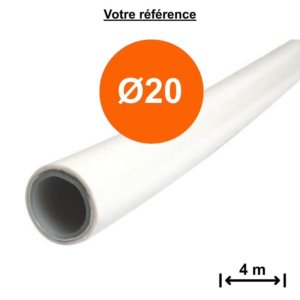 Tube multicouche nu en barres Ø20 - 12 barres de 4 m - Somatherm