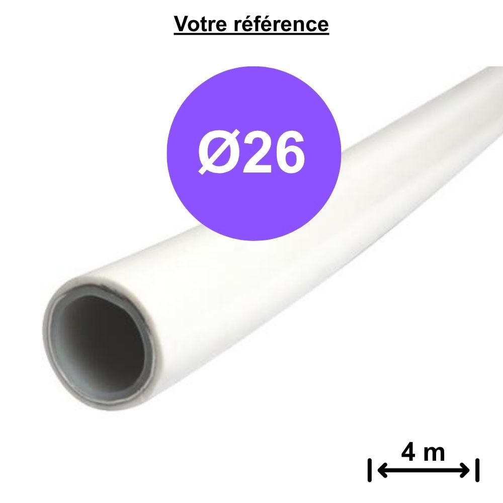 Tube multicouche nu en barres Ø26 - 10 barres de 4 m - Somatherm