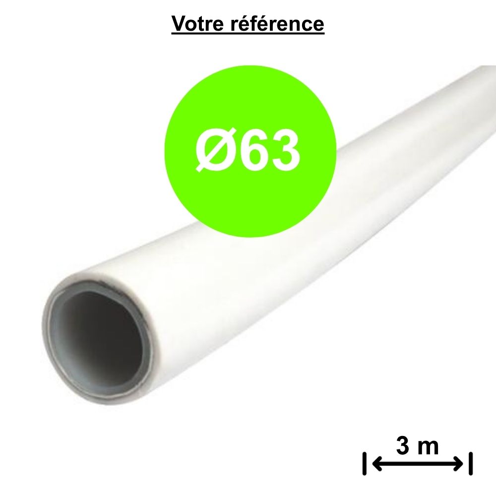 Tube multicouche nu en barres Ø63 - 3 barres de 3 m - Somatherm