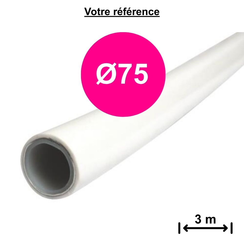 Tube multicouche nu en barres Ø75 - 4 barres de 3 m - Somatherm