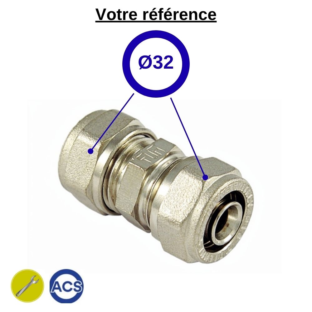 Manchon égal multicouche à compression Ø32 - Tiemme