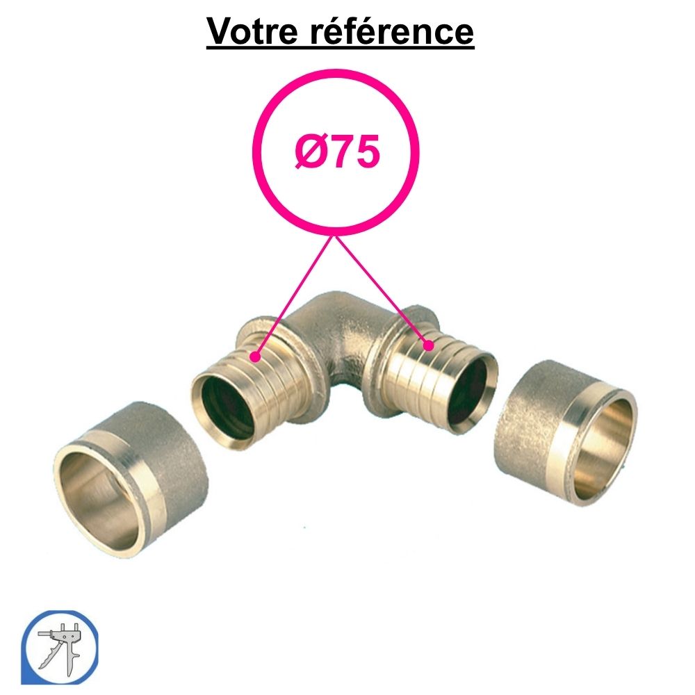 Coude égal PER à glissement Ø75 - RESOvert
