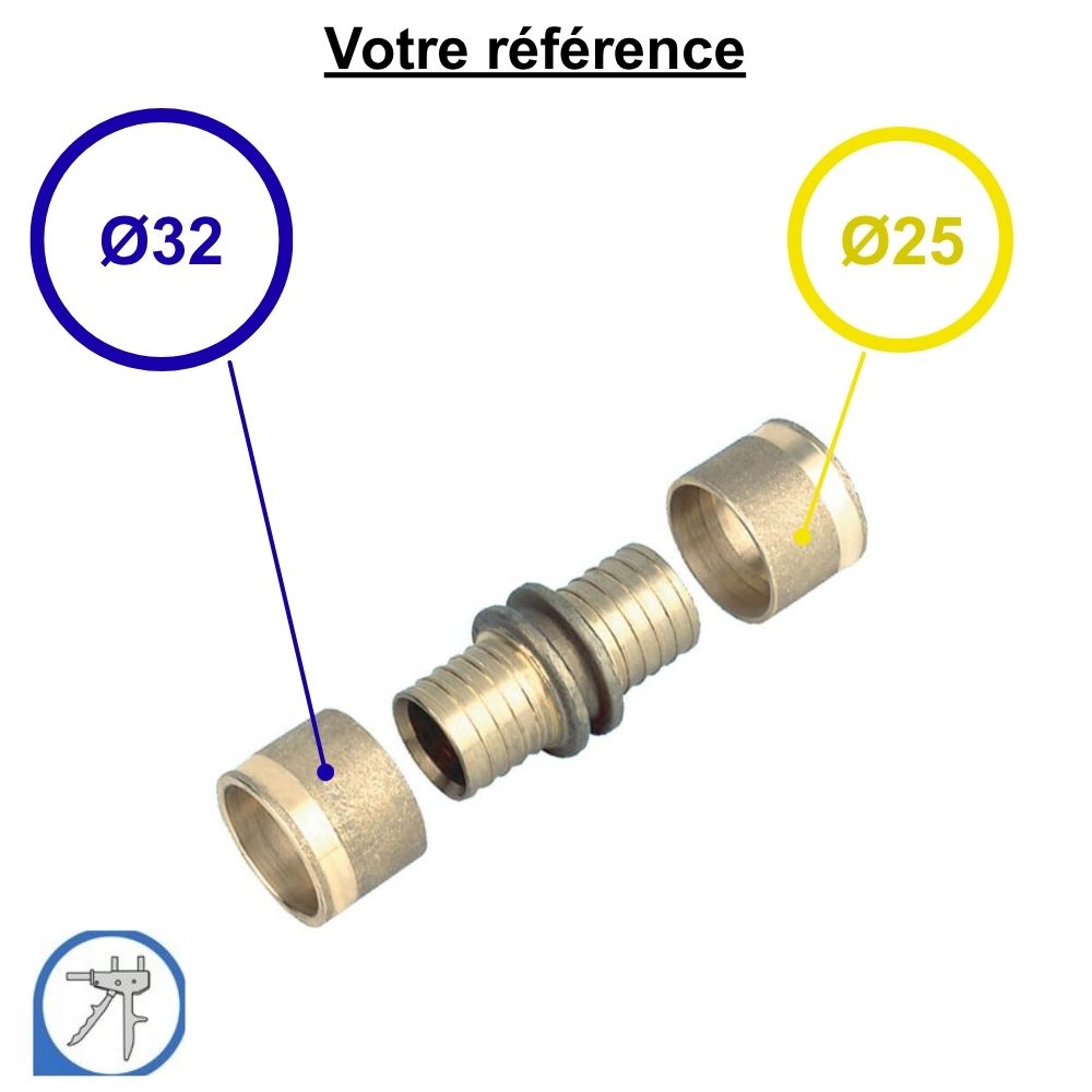 Manchon inégal PER à glissement Ø32-Ø25 - RESOvert
