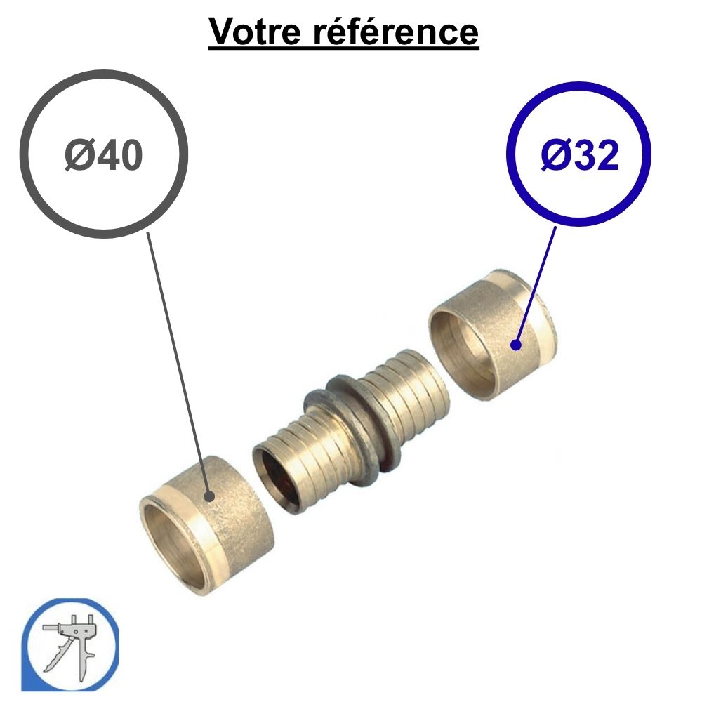 Manchon inégal PER à glissement Ø40-Ø32 - RESOvert