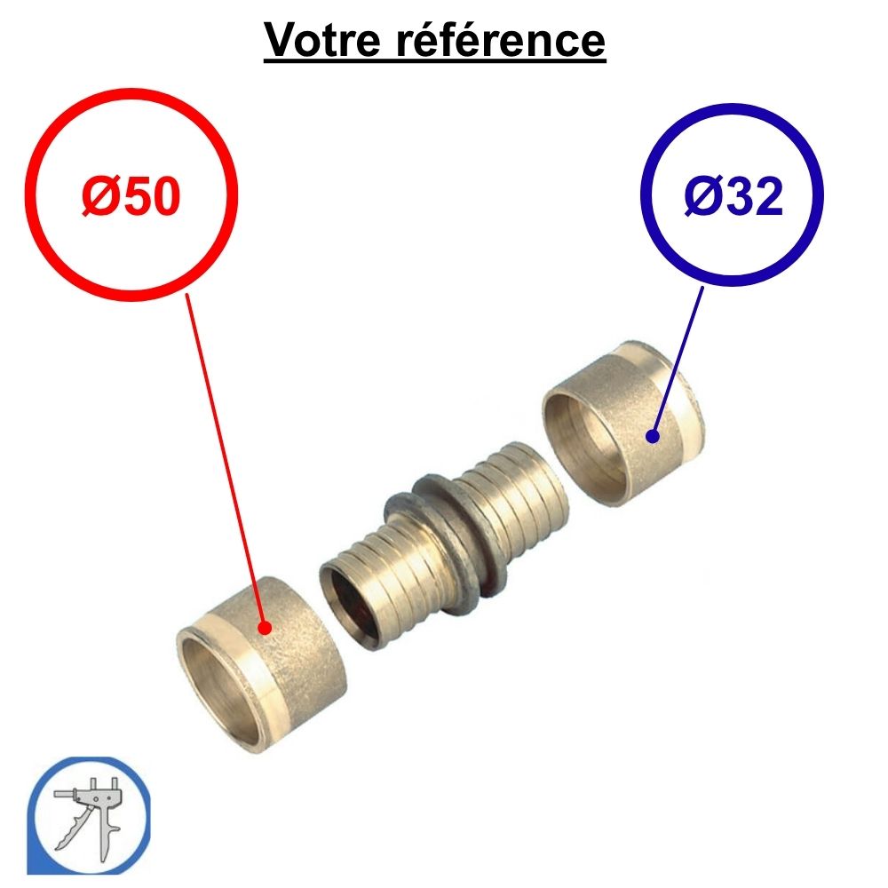 Manchon inégal PER à glissement Ø50-Ø32 - RESOvert