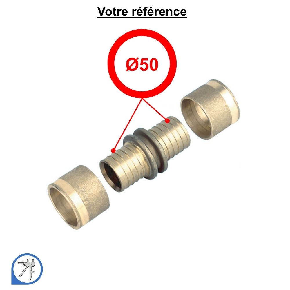 Raccord union PER à glissement - droit égal Ø50 - RESOvert