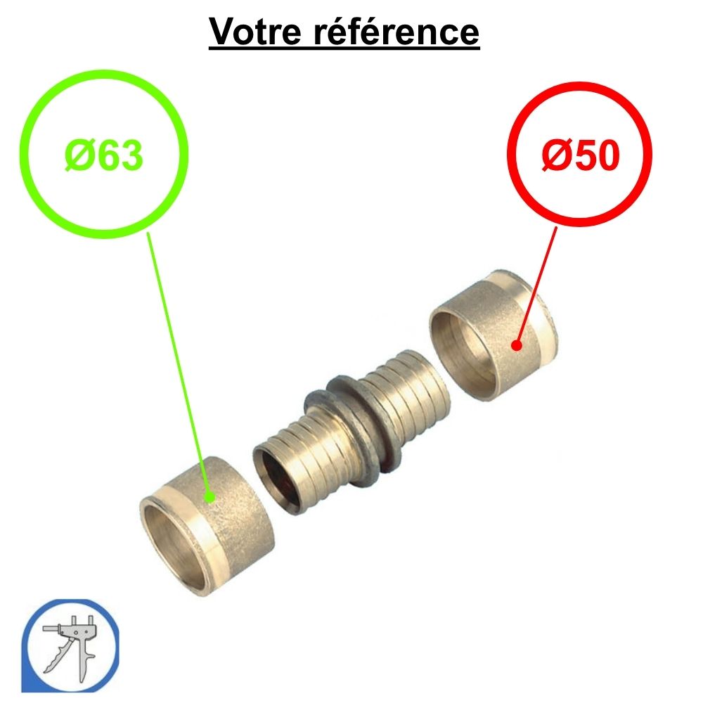 Manchon inégal PER à glissement Ø63-Ø50 - RESOvert