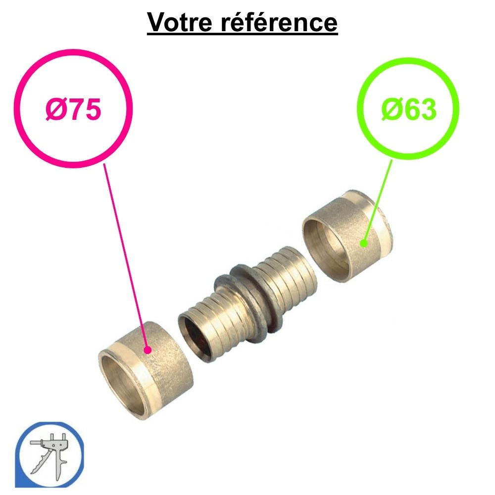 Manchon inégal PER à glissement Ø75-Ø63 - RESOvert