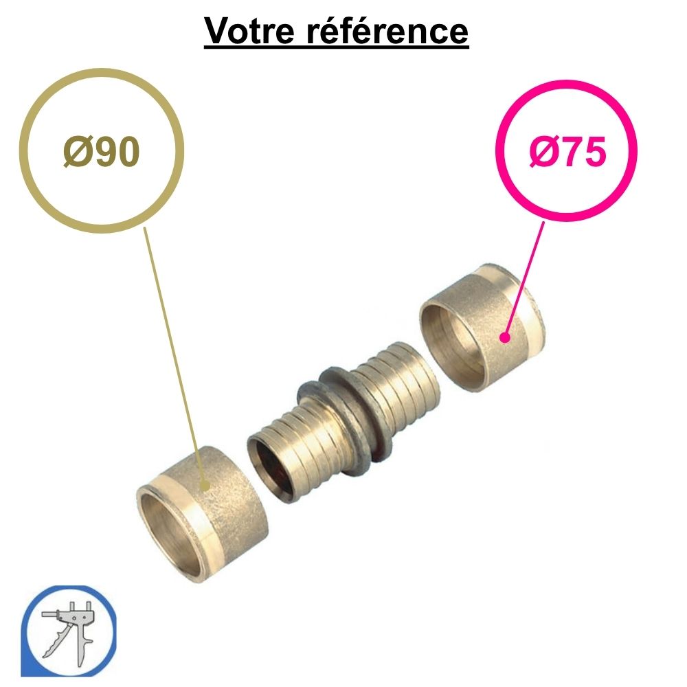 Manchon inégal PER à glissement Ø90-Ø75 - RESOvert