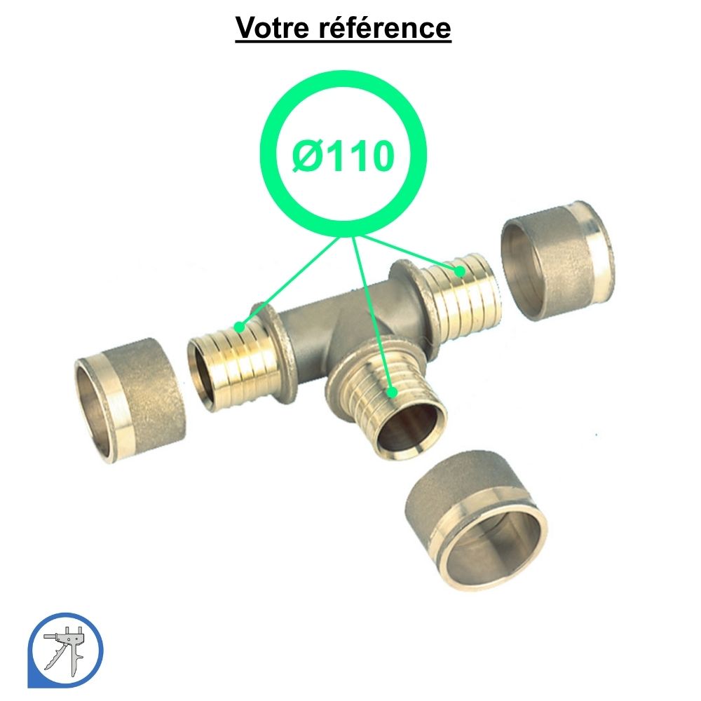 Té égal PER à glissement Ø110 - RESOvert