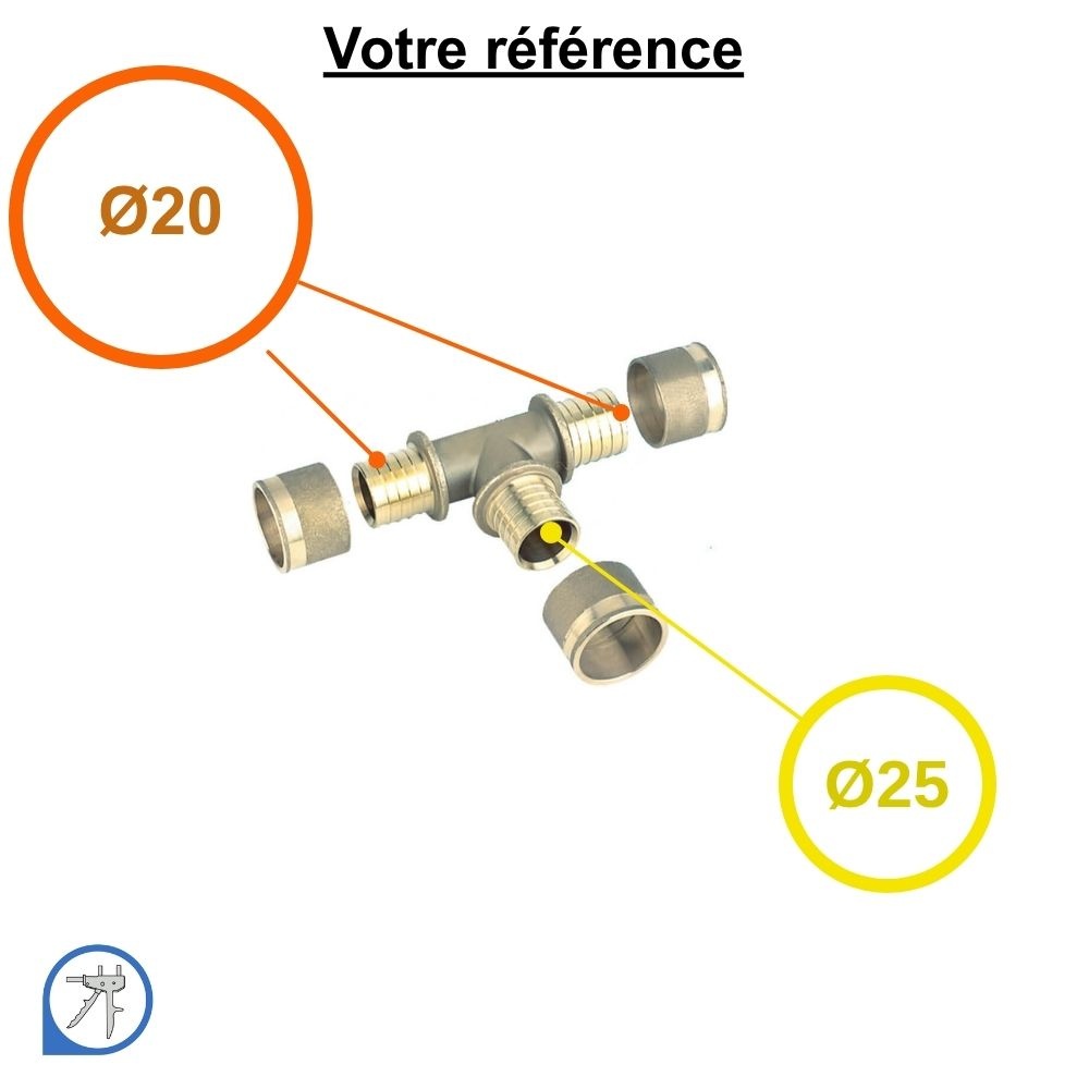 Té réduit PER à glissement Ø20-Ø25-Ø20 - RESOvert