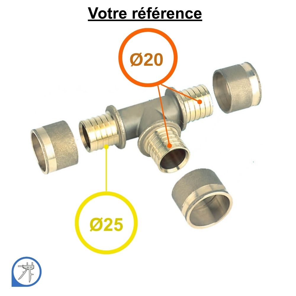 Té réduit PER à glissement Ø25-Ø20-Ø20 - RESOvert
