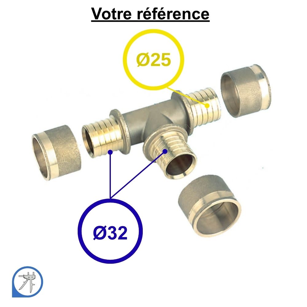 Té réduit PER à glissement Ø32-Ø32-Ø25 - RESOvert