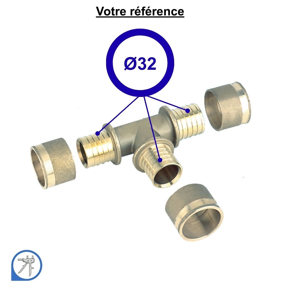 Té égal PER à glissement Ø32 - RESOvert