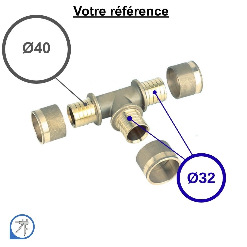 Té réduit PER à glissement Ø40-Ø32-Ø32 - RESOvert