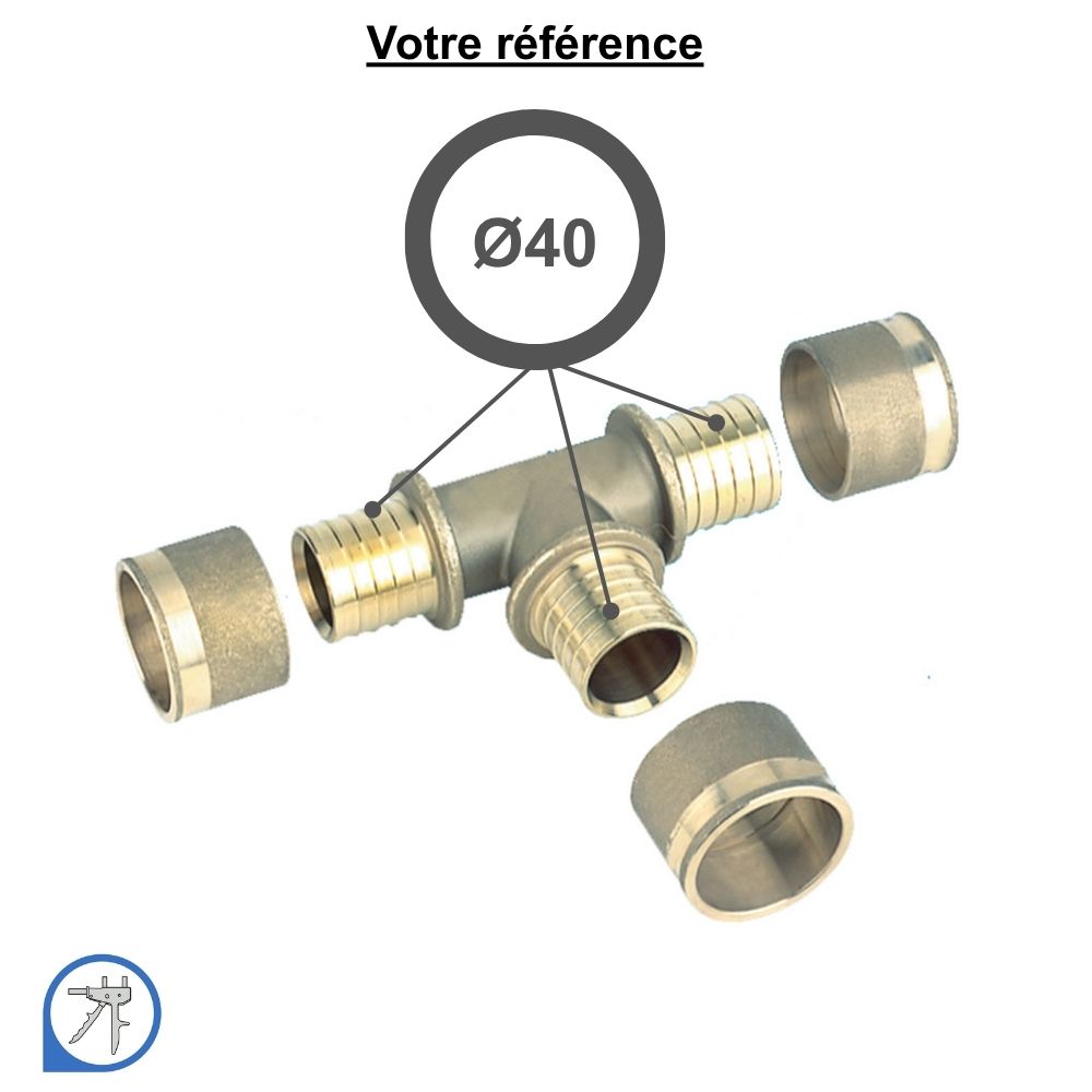 Té égal PER à glissement Ø40 - RESOvert