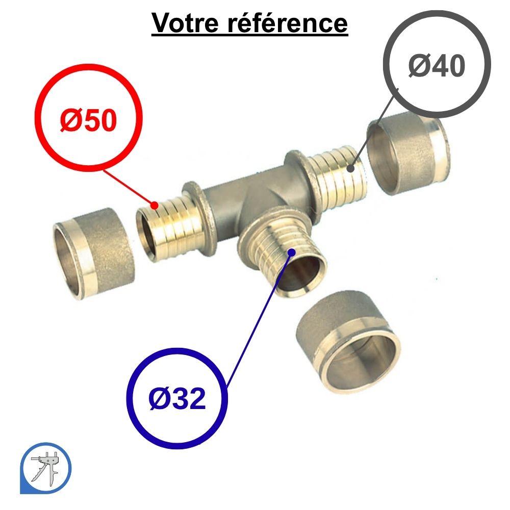 Té réduit PER à glissement Ø50-Ø32-Ø40 - RESOvert