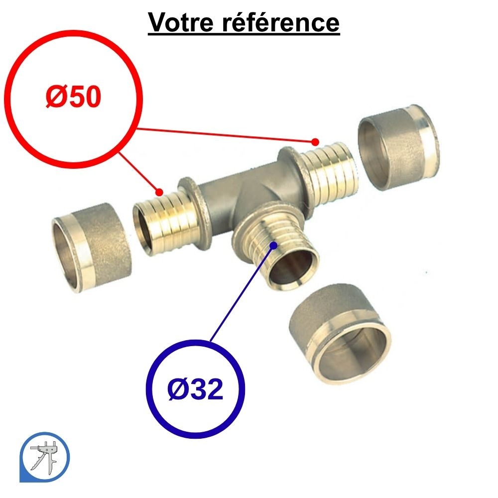 Té réduit PER à glissement Ø50-Ø32-Ø50 - RESOvert