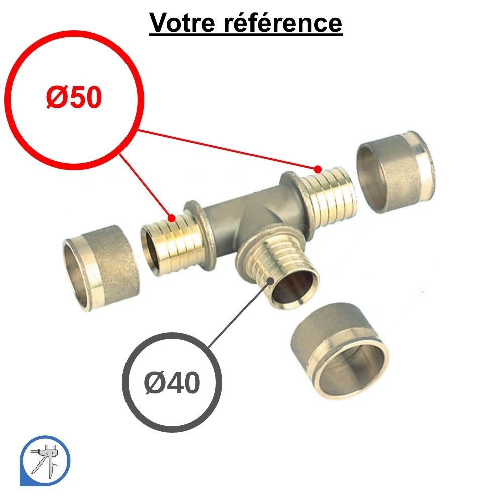 Té réduit PER à glissement Ø50-Ø40-Ø50 - RESOvert