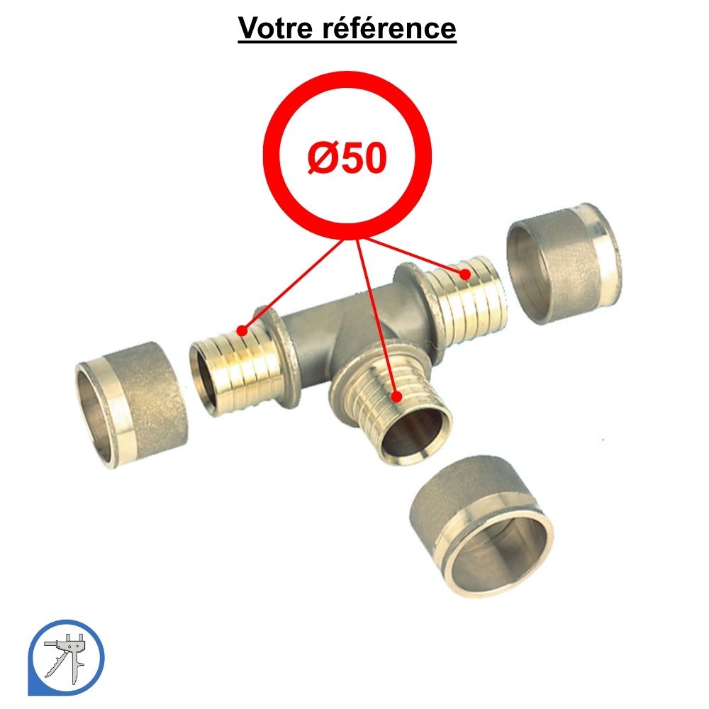 Té égal PER à glissement Ø50 - RESOvert