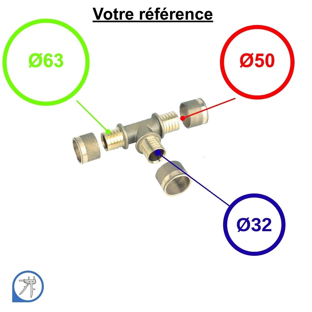 Té réduit PER à glissement Ø63-Ø32-Ø50 - RESOvert