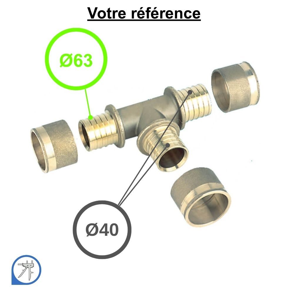 Té réduit PER à glissement Ø63-Ø40-Ø40 - RESOvert