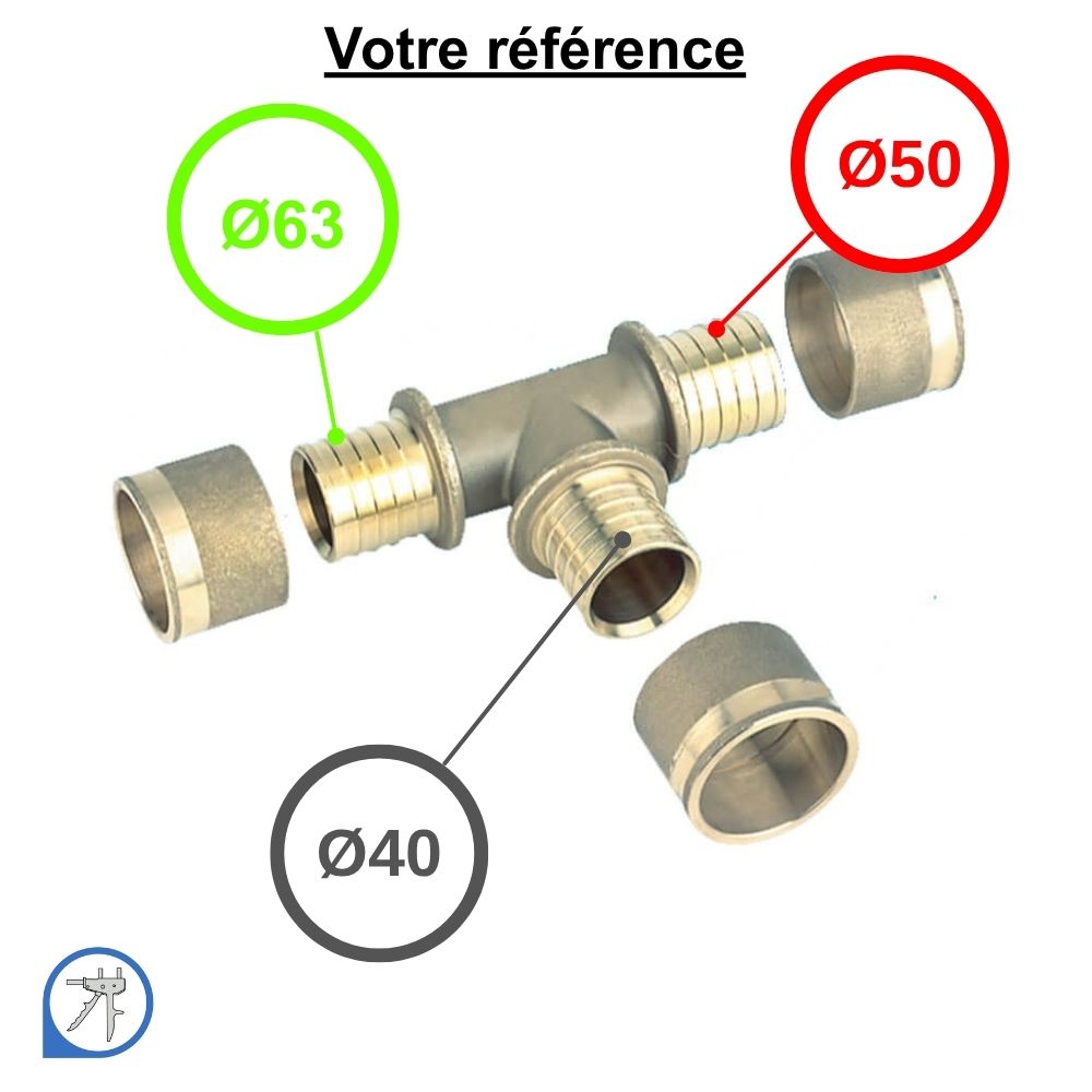 Té réduit PER à glissement Ø63-Ø40-Ø50 - RESOvert