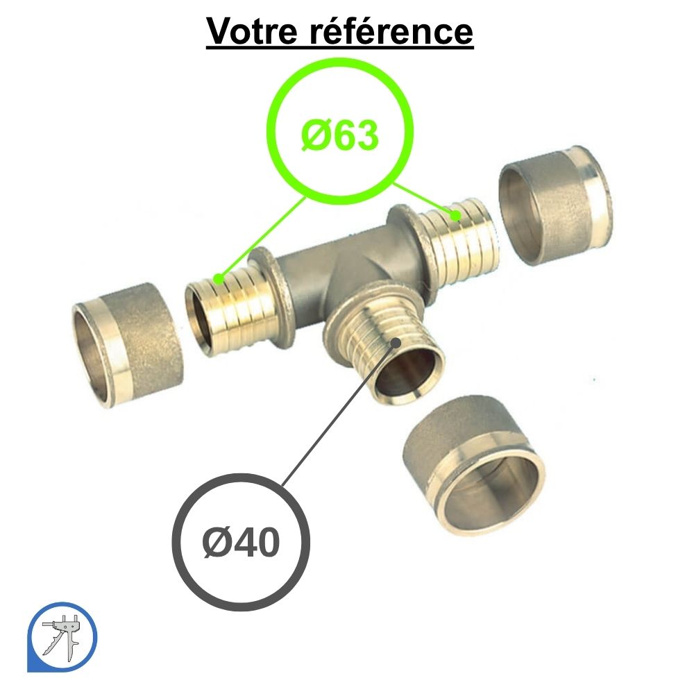 Té réduit PER à glissement Ø63-Ø40-Ø63 - RESOvert