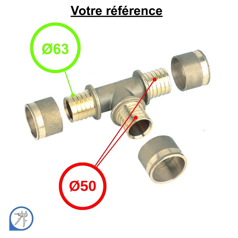 Té réduit PER à glissement Ø63-Ø50-Ø50 - RESOvert