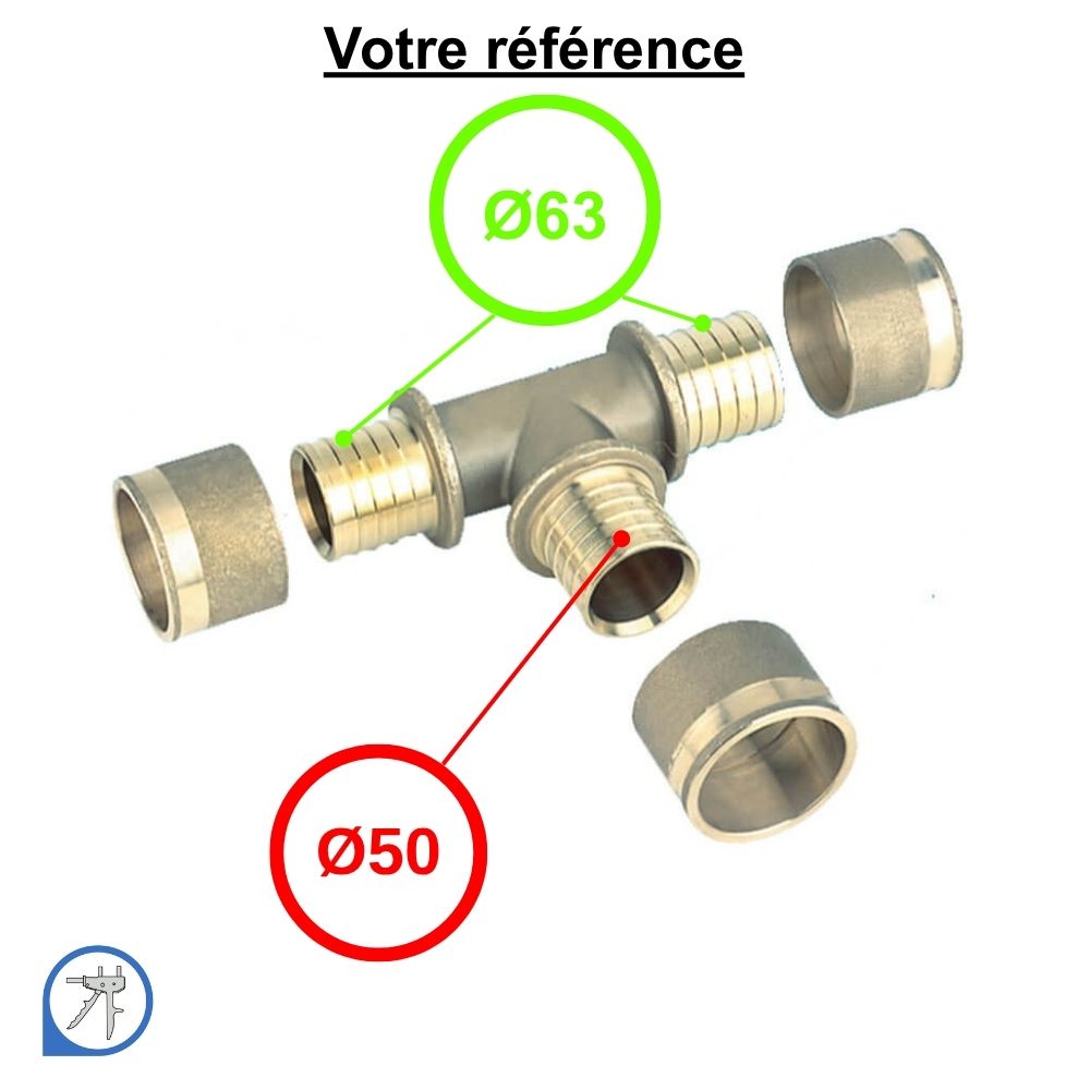 Té réduit PER à glissement Ø63-Ø50-Ø63 - RESOvert